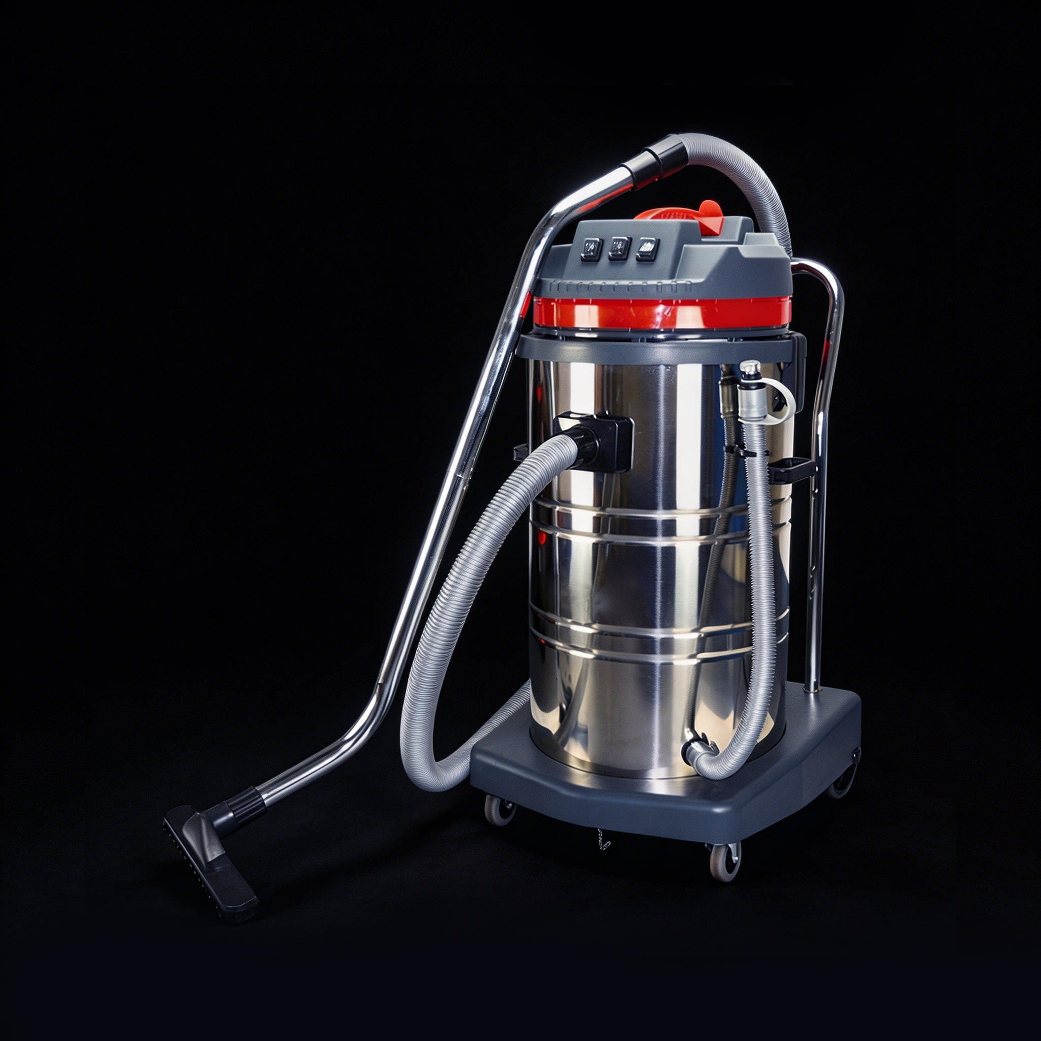 Orbit 3000W Industrial Vacuum Cleaner angled view ready for commercial cleaning