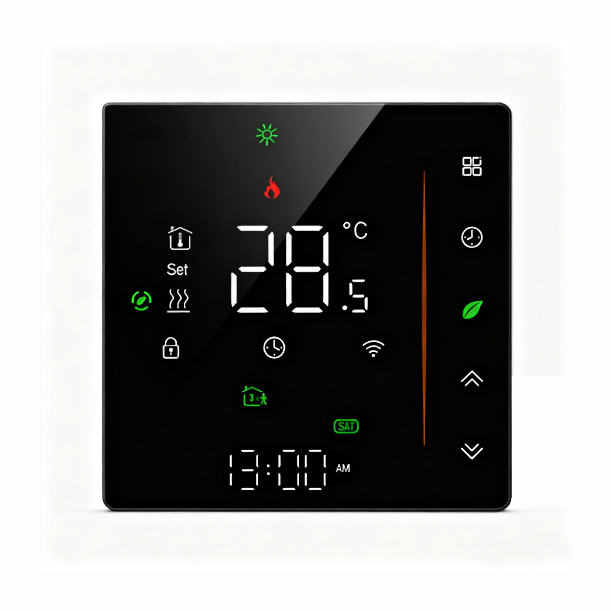 Smart Fan Coil Thermostat - Colorful LED Touch Screen (PVC Shell)