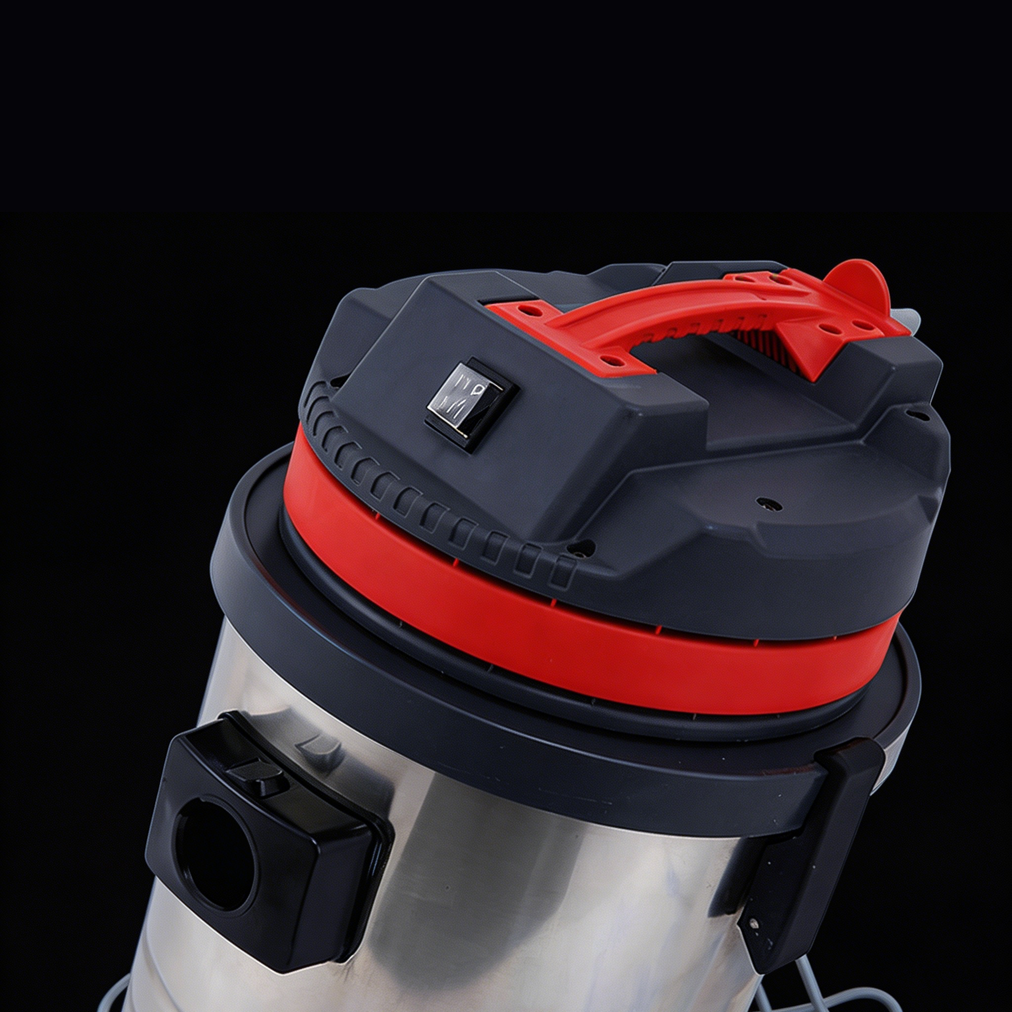 Orbit 30 commercial vacuum cleaner top handle and power switch close-up